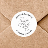Sticker Rond Moderne Enregistrer le Faire-part Date Mariage Per