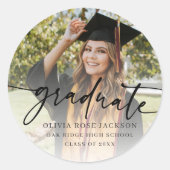 Sticker Rond Moderne et branché Diplôme photo Décontracté (Devant)