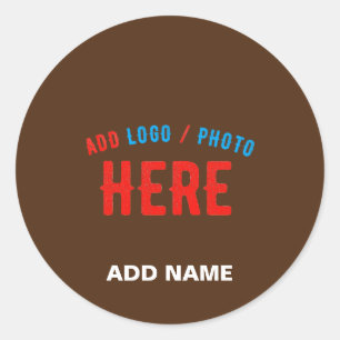 STICKER ROND MODERNE ET MODERNE PERSONNALISABLE BROWN VÉRIFIÉ