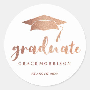 Sticker Rond Moderne et tendance Rose Gold Personnalisé Graduat