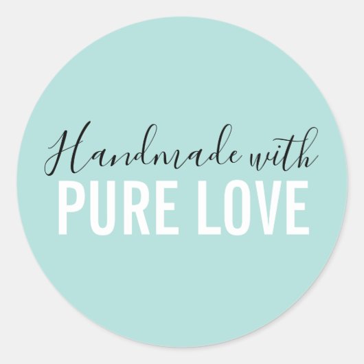 Sticker Rond Moderne fait main avec amour pur (Devant)