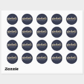 Sticker Rond Moderne Faux Gold Foil Graduation (Feuille)