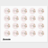 Sticker Rond Moderne Fleur sauvage Mariage Floral (Feuille)