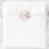 Sticker Rond Moderne Fleur sauvage Mariage Floral (Sac)