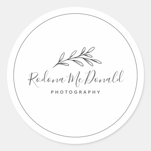 Sticker Rond Moderne Foliage Vert Professionnel (Devant)