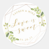 Sticker Rond Moderne Géométrique Verdure L'amour est Mariage do (Devant)