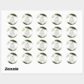 Sticker Rond Moderne Gold Green Agate mariage islamique (Feuille)