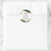 Sticker Rond Moderne Gold Green Agate mariage islamique (Sac)