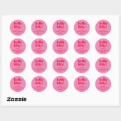 Sticker Rond Moderne Gras brillant rose rouge 50e anniversaire (Feuille)