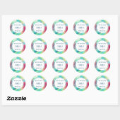 Sticker Rond Moderne Green & Red Space Nebula Aquarelle Cuisine (Feuille)