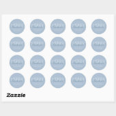 Sticker Rond Moderne Joyeux Noël pastel bleu (Feuille)