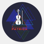 Sticker Rond Moderne & Masculine Marine Blue Music Concepteur d (Devant)