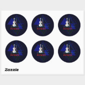 Sticker Rond Moderne & Masculine Marine Blue Music Concepteur d (Feuille)