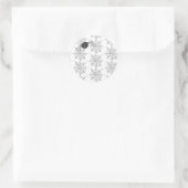 Sticker Rond Moderne mignonne Black White Spider Web Halloween (Sac)