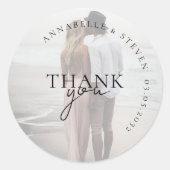 Sticker Rond Moderne, minimaliste, 1 photo, Mariage (Devant)