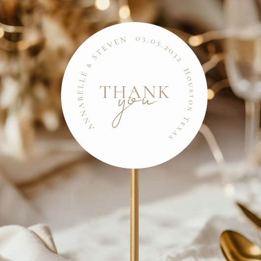 Sticker Rond Moderne, minimaliste, Mariage