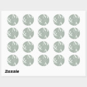Sticker Rond Moderne minimaliste Mariage vert Sage (Feuille)
