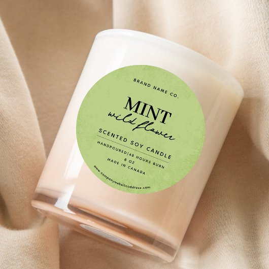 Sticker Rond Moderne Mint Green Rustic