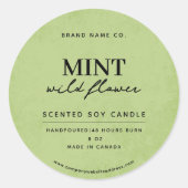 Sticker Rond Moderne Mint Green Rustic (Devant)
