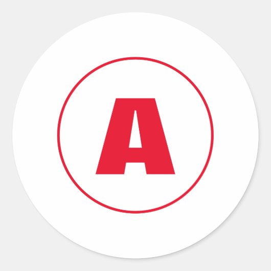 Sticker Rond Moderne Monogramme Élégant Lettre Initiale Rouge B (Devant)