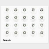 Sticker Rond Moderne Monogramme Eucalyptus Favoris de couronne (Feuille)
