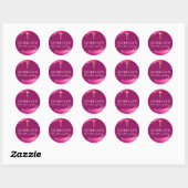 Sticker Rond MODERNE NOYAGE feuille or croix rose foncé (Feuille)