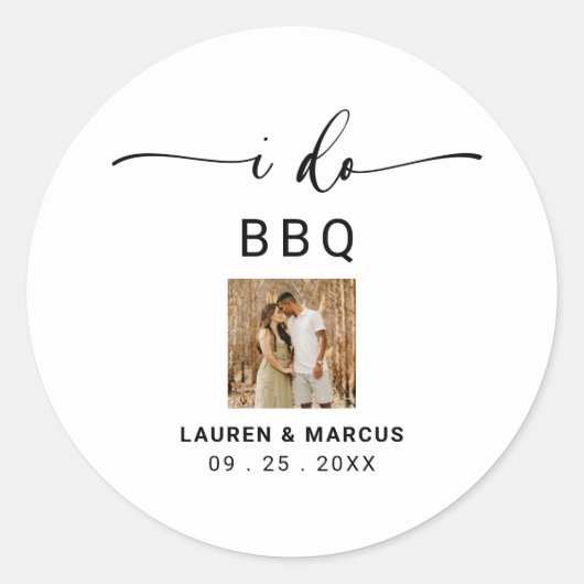 Sticker Rond Moderne Photo Rustique Je Fais Du BBQ  (Devant)