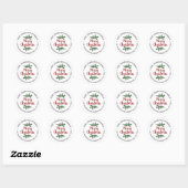 Sticker Rond Moderne Pine Tree Branches Holiday Adresse de reto (Feuille)