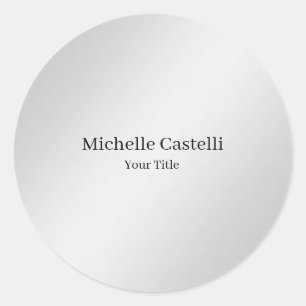 Sticker Rond Moderne professionnel unique gris métallique