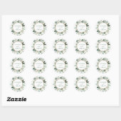 Sticker Rond Moderne + Propre Botanique Verdure Jardin Mariage (Feuille)