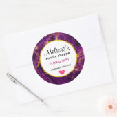 Sticker Rond Moderne Purple & Gold Abstrait Soap Candle Busines (Enveloppe)