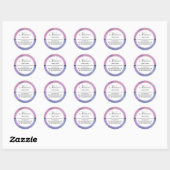 Sticker Rond Moderne Purple & Rose Swirling Entreprise Abstrait (Feuille)
