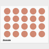 Sticker Rond Moderne rayures verticales orange mangue pailletée (Feuille)