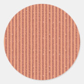 Sticker Rond Moderne rayures verticales orange mangue pailletée (Devant)