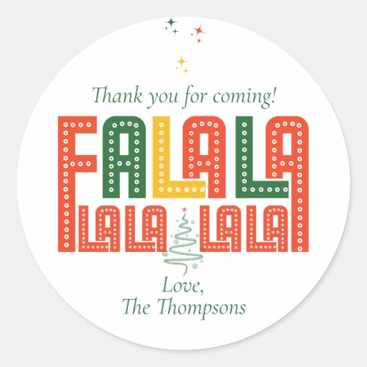 Sticker Rond Moderne Rétro Simple Noël Carols Karaoke Party (Devant)