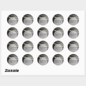 Sticker Rond Moderne Rustique Noir Bois Lumière Arc Mariage (Feuille)