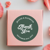 Sticker Rond Moderne Sage Vert Coutume Mariage Merci Faveur