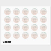 Sticker Rond Moderne Script Coeurs Monogram Beach Mariage Faveu (Feuille)