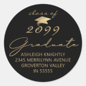 Sticker Rond Moderne Script Gradué Black Gold (Devant)