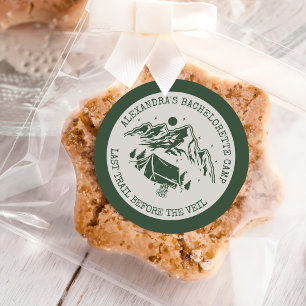 Sticker Rond Moderne Simple Camping Week-end Bachelorette Party