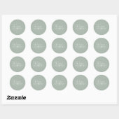 Sticker Rond Moderne Simple Chic Sage Mariage Vert (Feuille)