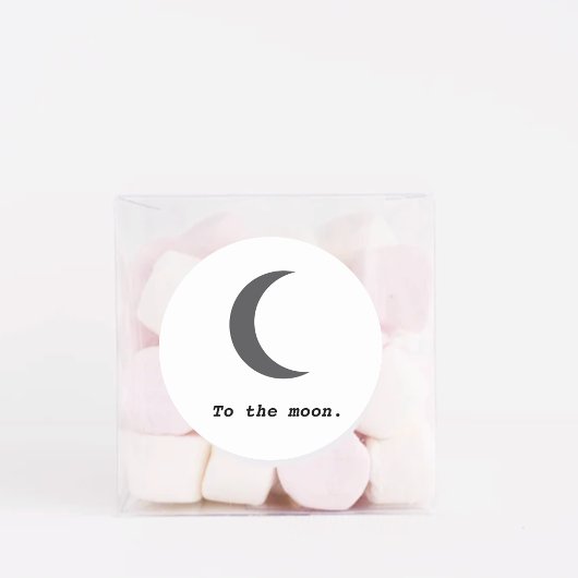 Sticker Rond Moderne Simple Citation vers la Lune
