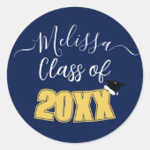 Sticker Rond Moderne Simple Custom Script Grad (Devant)