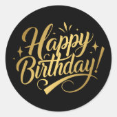 Sticker Rond Moderne Simple élégant Joyeux Anniversaire (Devant)