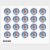 Sticker Rond Moderne Simple High School - Photo Graduation (Feuille)