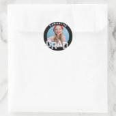 Sticker Rond Moderne Simple High School - Photo Graduation (Sac)