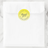 Sticker Rond Moderne simple jaune vif ombré merci (Sac)