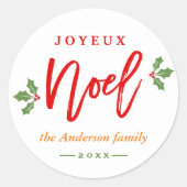 Sticker Rond Moderne Simple Joyeux Noel Joyeux Noël Favoriser (Devant)