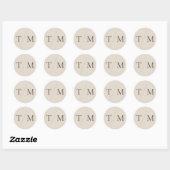 Sticker Rond Moderne simple Monogramme Sand Mix & Match Mariage (Feuille)