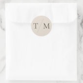 Sticker Rond Moderne simple Monogramme Sand Mix & Match Mariage (Sac)